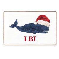 Santa Whale Personalized Block Sign