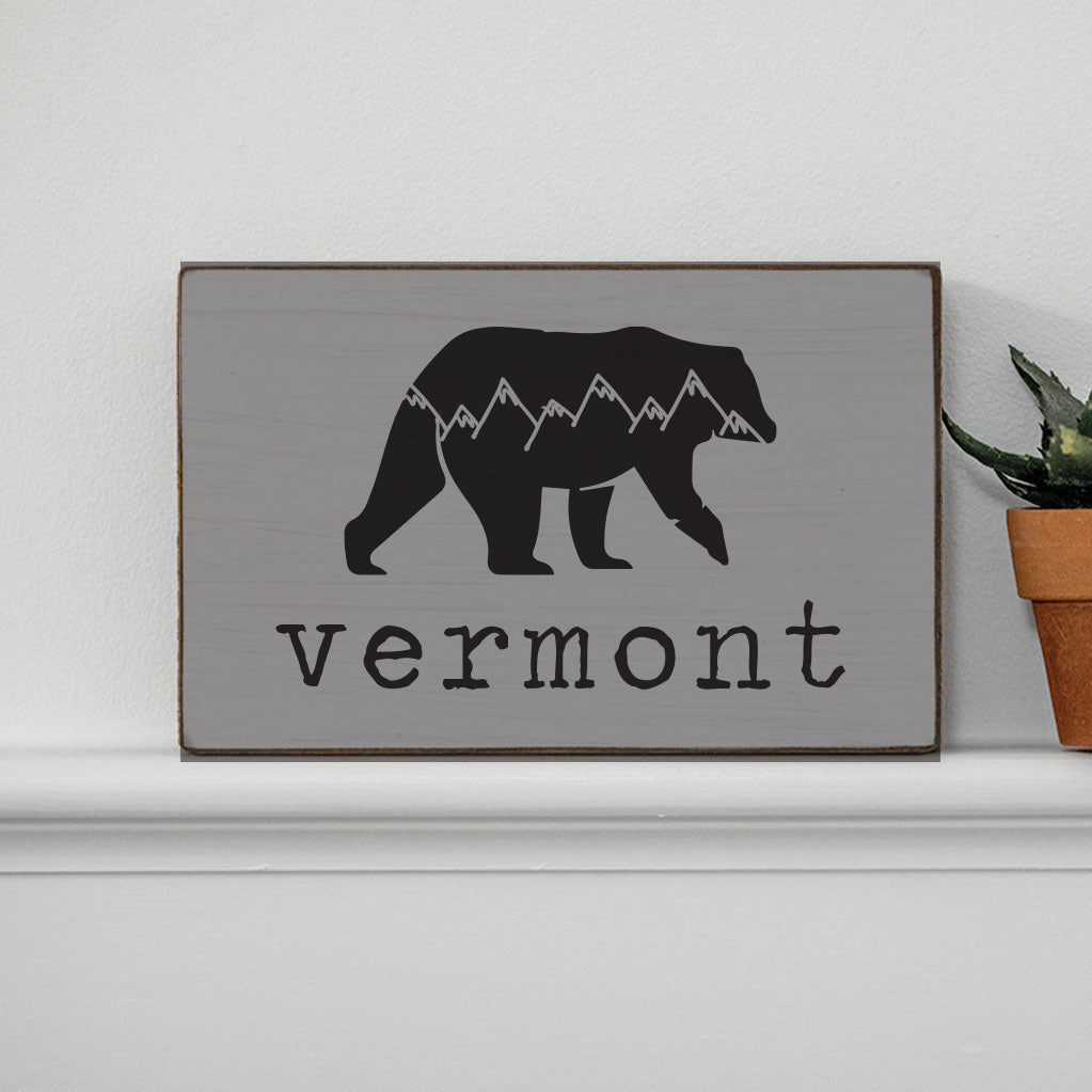 Mountain Bear Personalized Block Sign