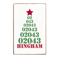 Christmas Tree Zip Code Personalized Block Sign