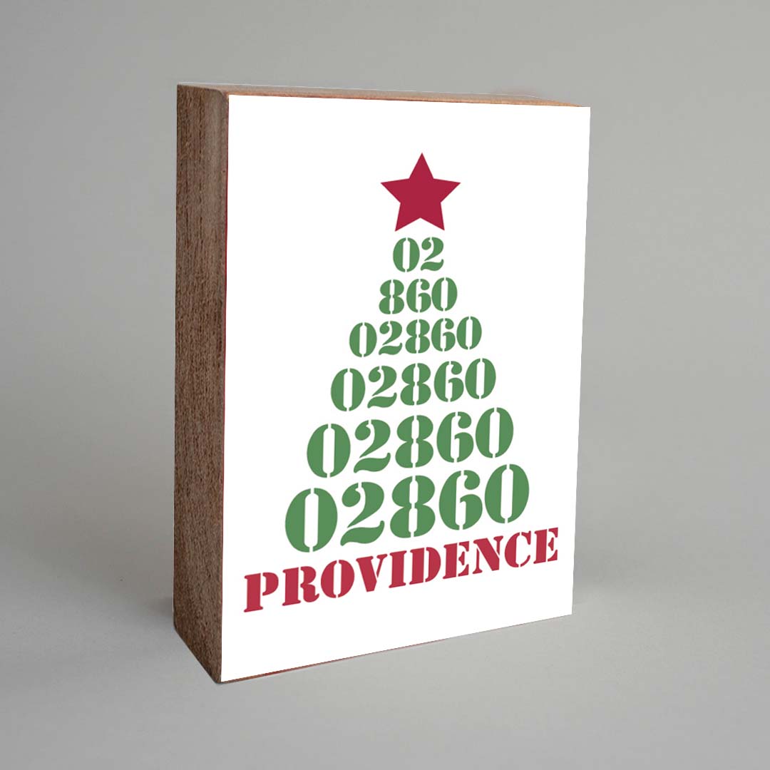 Christmas Tree Zip Code Personalized Block Sign