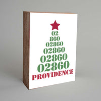 Christmas Tree Zip Code Personalized Block Sign