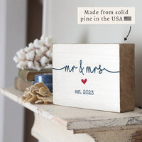Mr & Mrs Personalized Block Sign