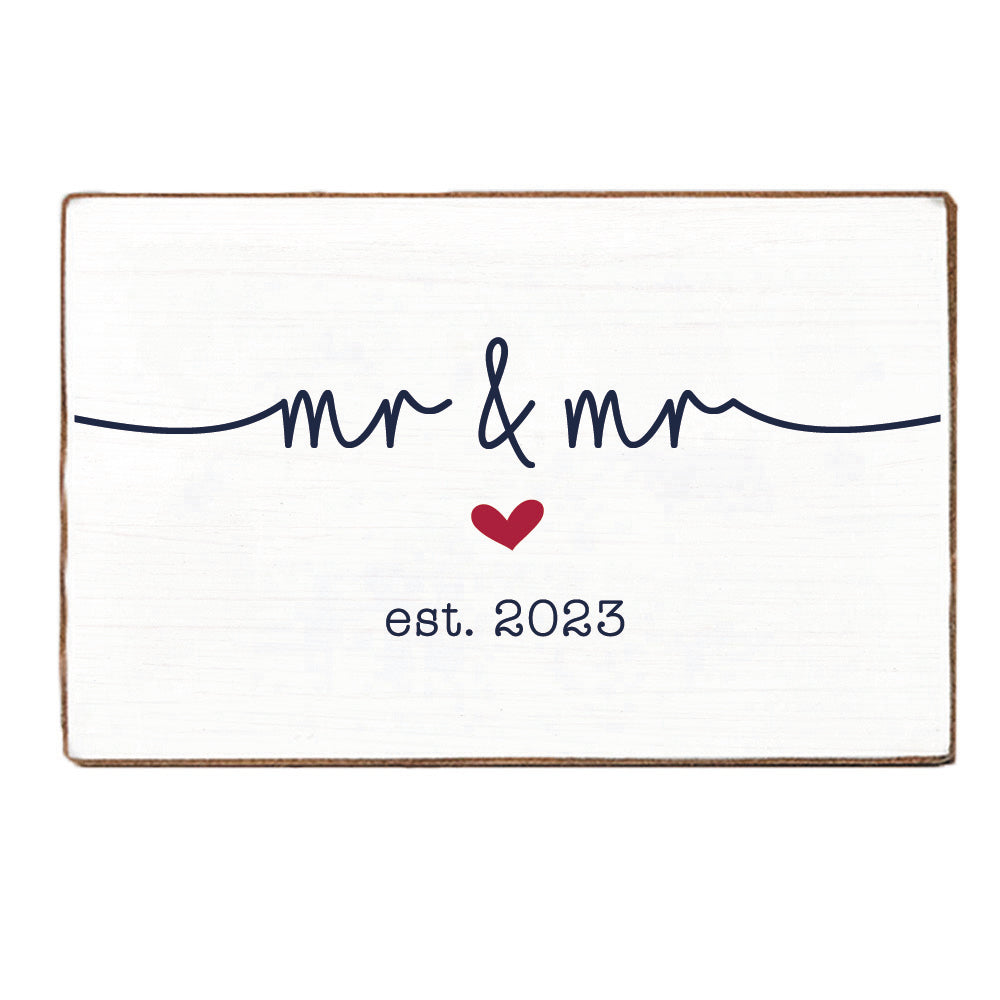 Mr & Mr Personalized Block Sign