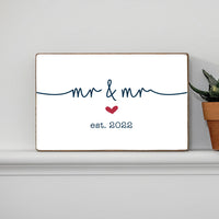 Mr & Mr Personalized Block Sign