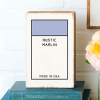 Game Board Tile Blue Personalized Block Sign