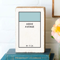 Game Board Tile Sea Blue Personalized XL Block Sign