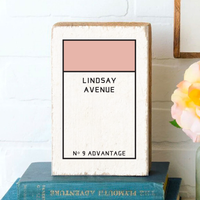 Game Board Tile Pink Personalized Block Sign