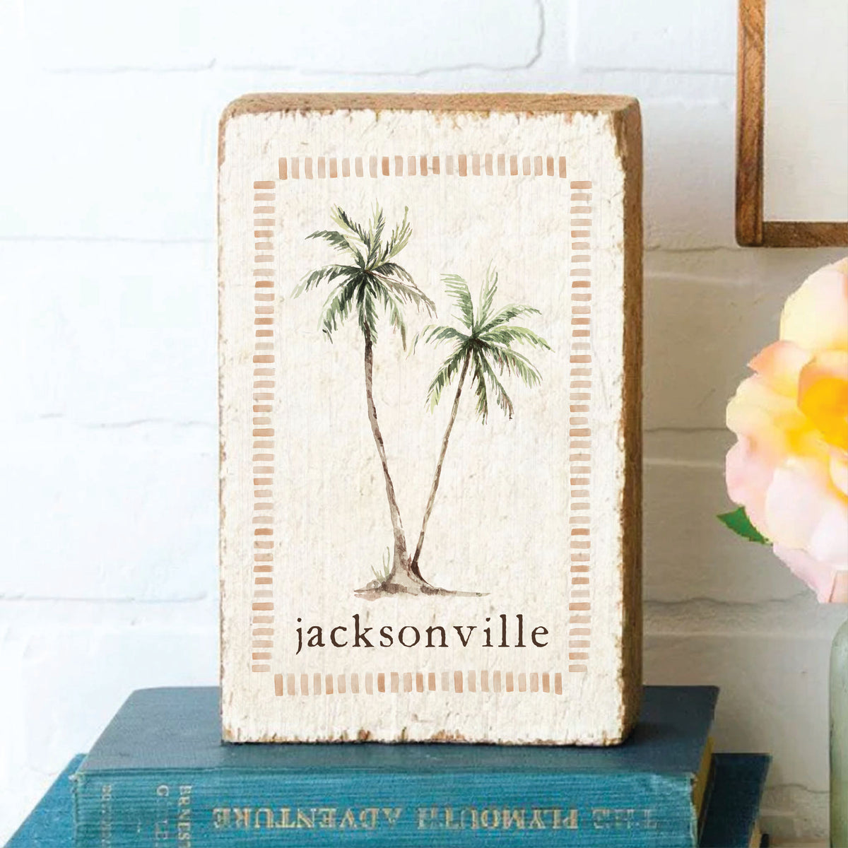 Palm Trees Personalized Block Sign
