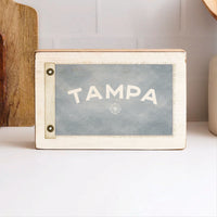 Vintage Flag Compass Personalized Block Sign