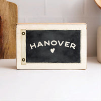 Vintage Flag Heart Personalized Block Sign