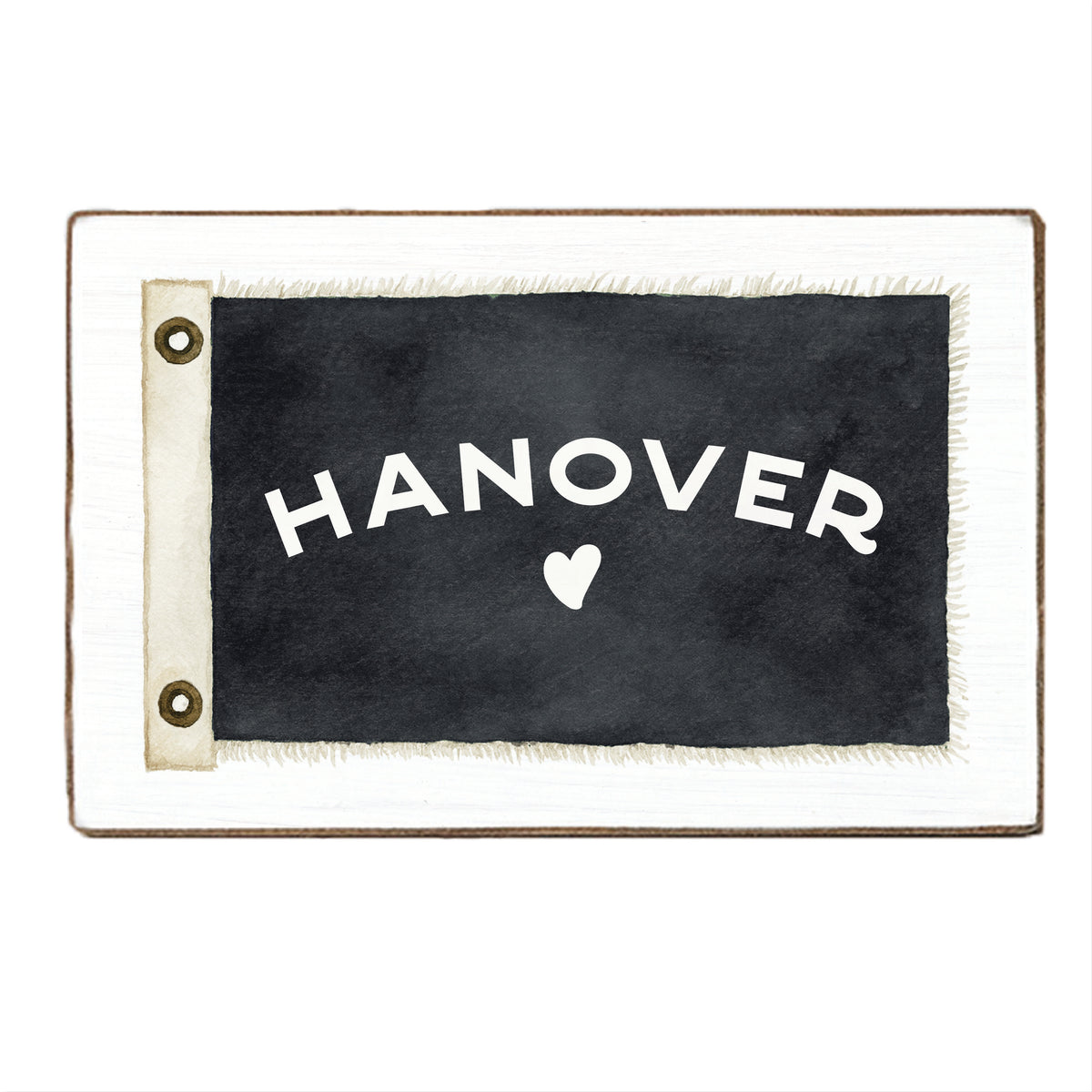 Vintage Flag Heart Personalized Block Sign