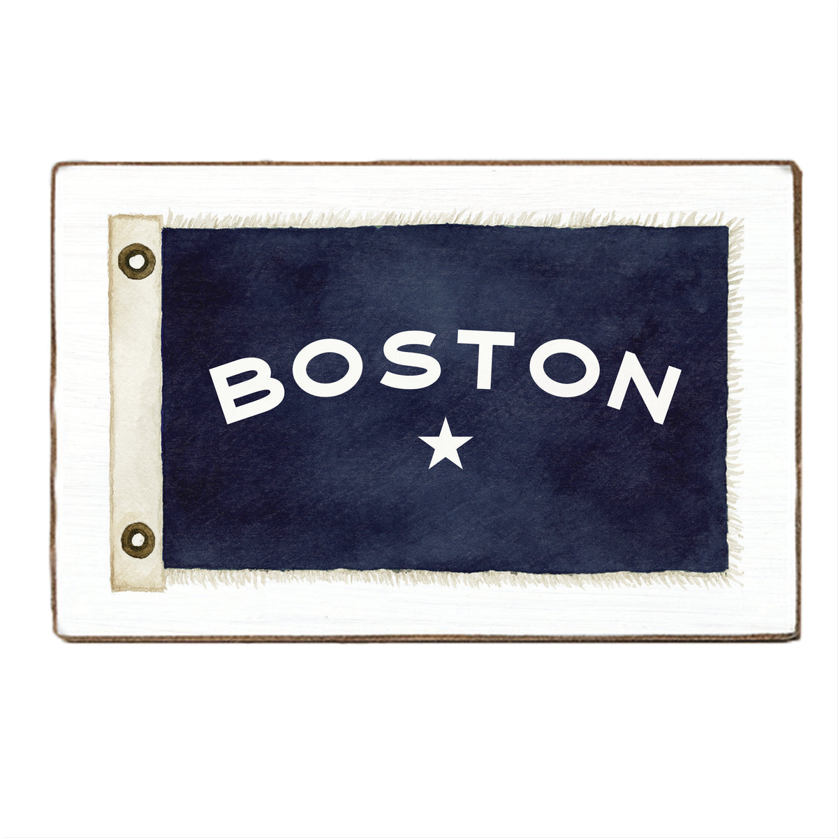 Vintage Flag Star Personalized Block Sign