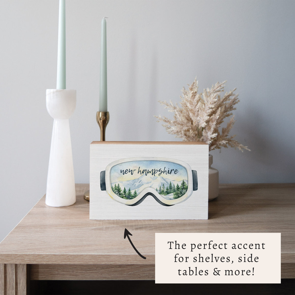 Ski Goggles Personalized Block Sign