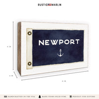 Anchor Vintage Flag Personalized Block Sign