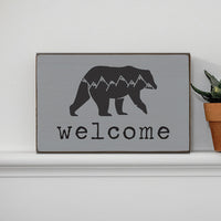 Mountain Bear Welcome Block Sign