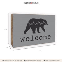 Mountain Bear Welcome Block Sign