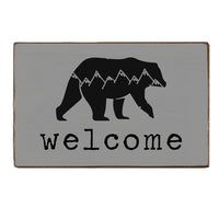 Mountain Bear Welcome Block Sign