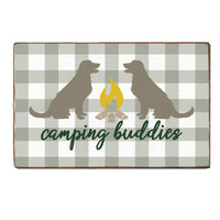 Camping Dog Buddies Block Sign