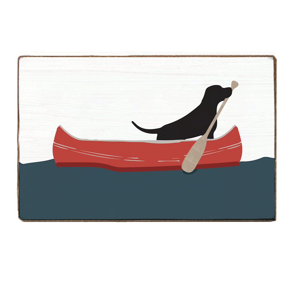 Black Lab Canoe XL Block Sign