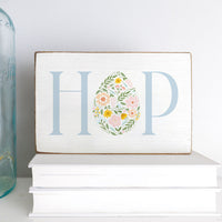 Hop Floral Easter Egg Block Sign