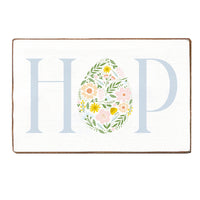 Hop Floral Easter Egg Block Sign
