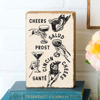 Cheers Around the World Block Sign