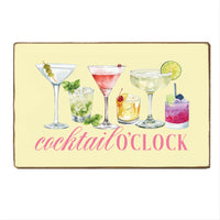 Cocktail O'Clock Block Sign