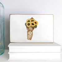 Hello Fall Sunflower Wood Block