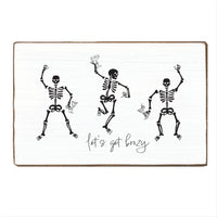 Skeletons Getting Boozy Wood Block
