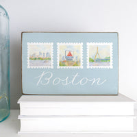 Boston Stamps Block Sign
