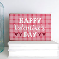 Happy Valentine's Day Gingham  Block Sign