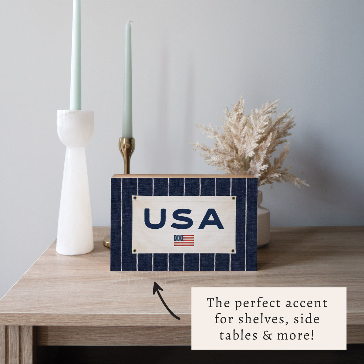 Americana Stripe Block Sign