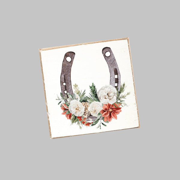 Floral Horseshoe Coaster Set