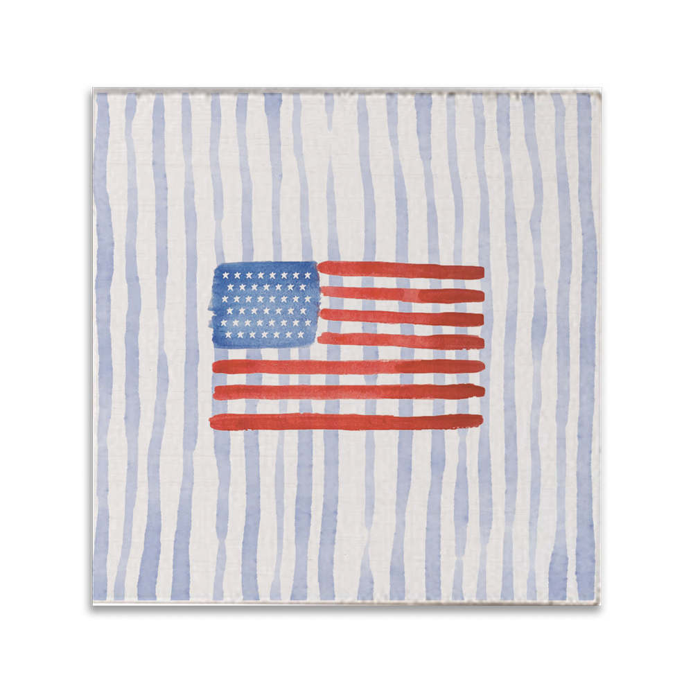 Watercolor American Flag Coaster
