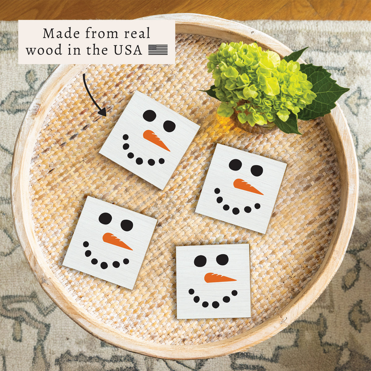Snowman Face Coaster Set