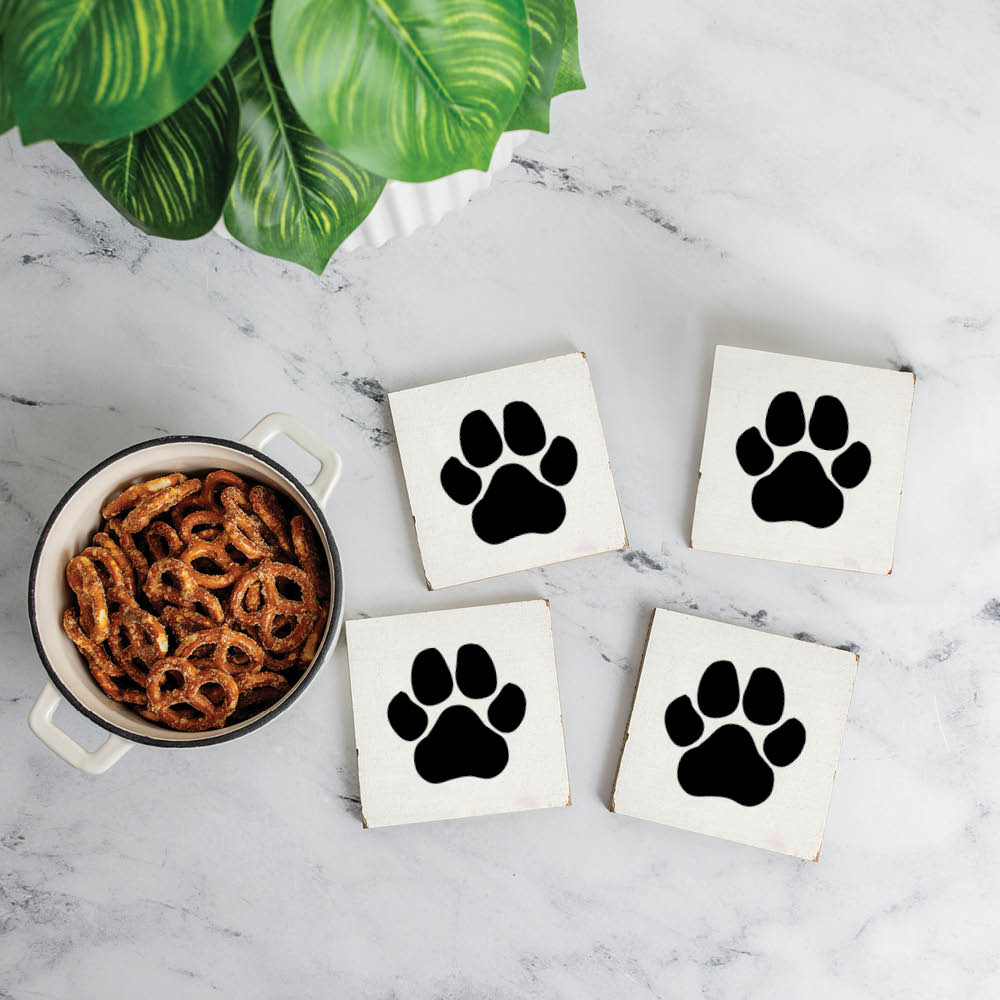 Paw Print Coaster Set