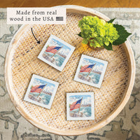 New York American Flag City Coaster Set