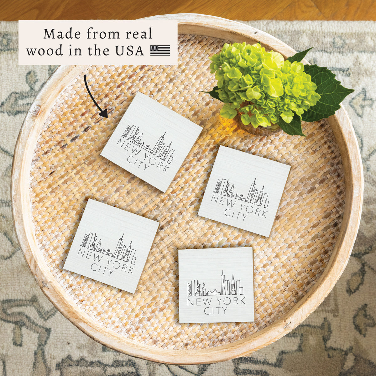 New York Line Art Coaster Set