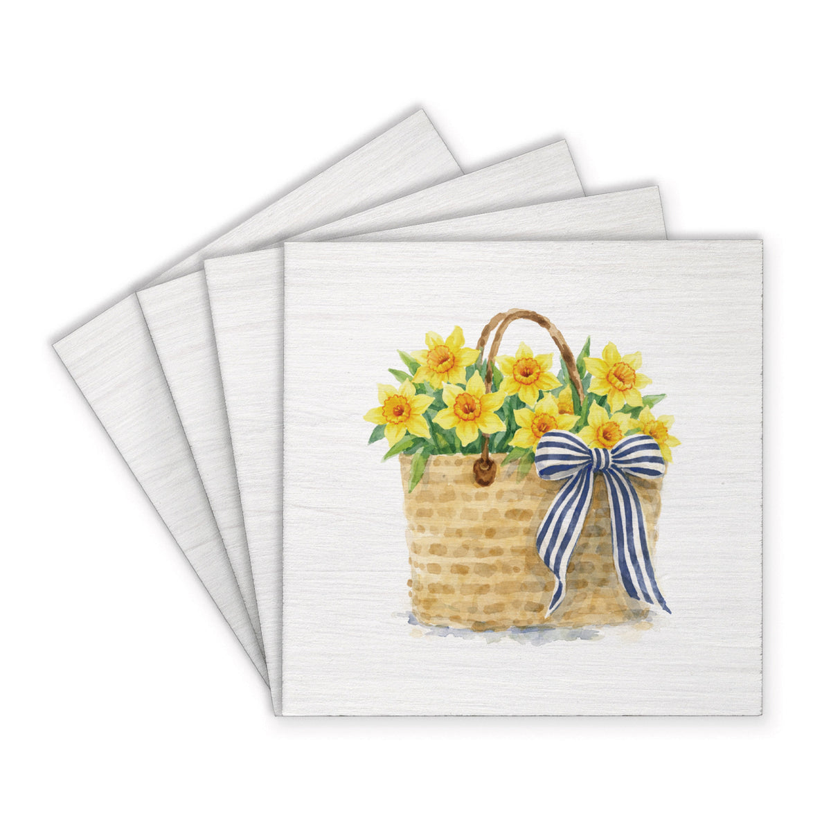 Daffodil Basket Coaster Set
