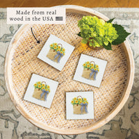 Daffodil Basket Coaster Set
