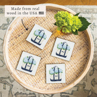 Hydrangea Cape Cod Boat Tote  Coaster Set