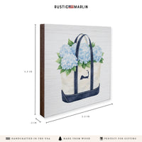 Hydrangea Cape Cod Boat Tote  Coaster Set