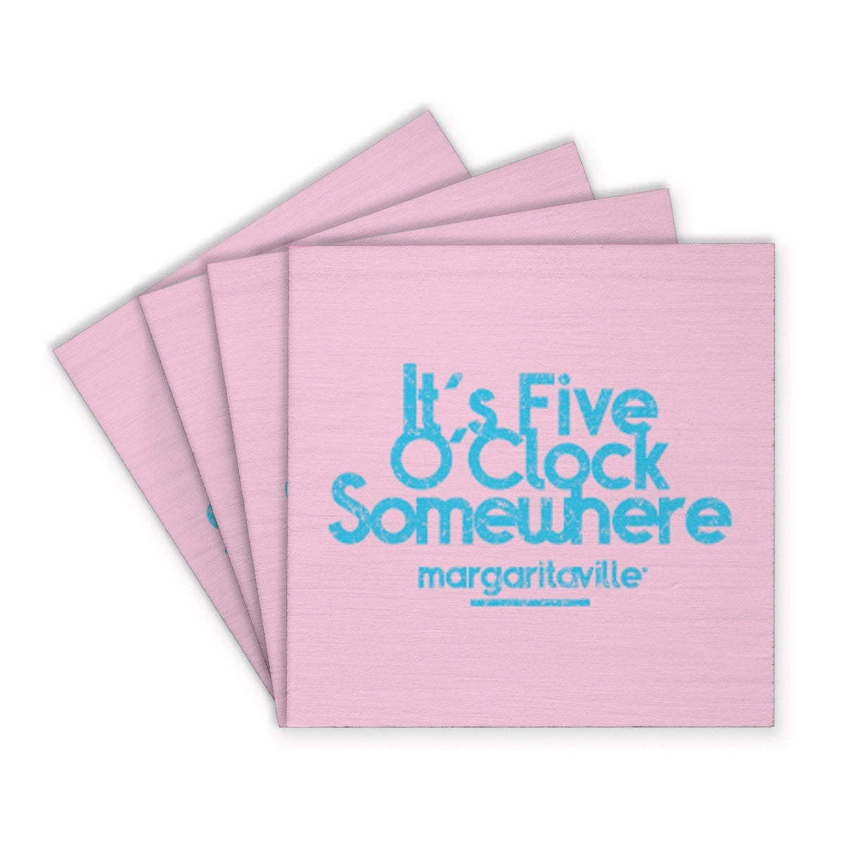 *It’s 5 O’Clock Somewhere Pink Coaster Set