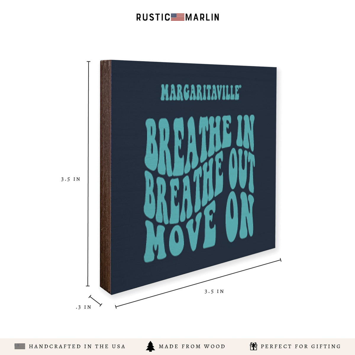 *Breathe In Breathe Out Navy In Coaster Set