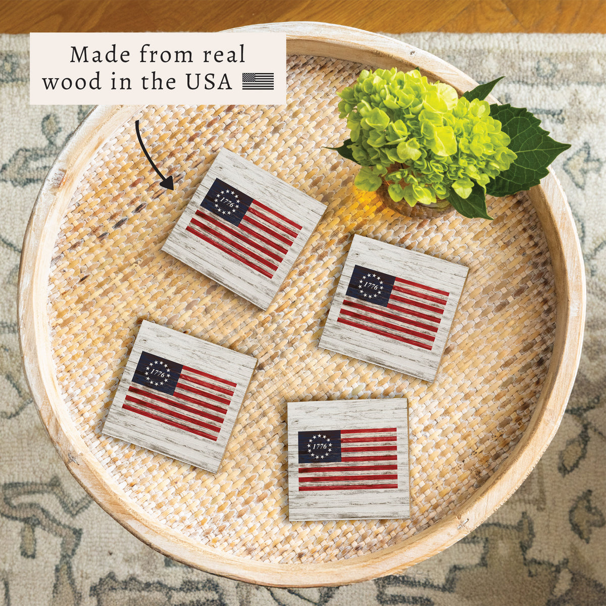 FOV 1776 Coaster Set - White