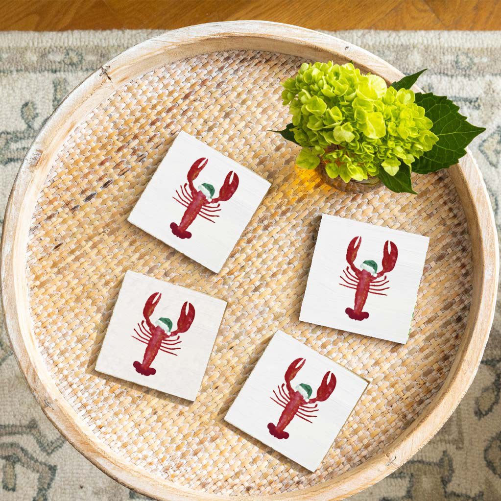 Santa Lobster Coaster Set