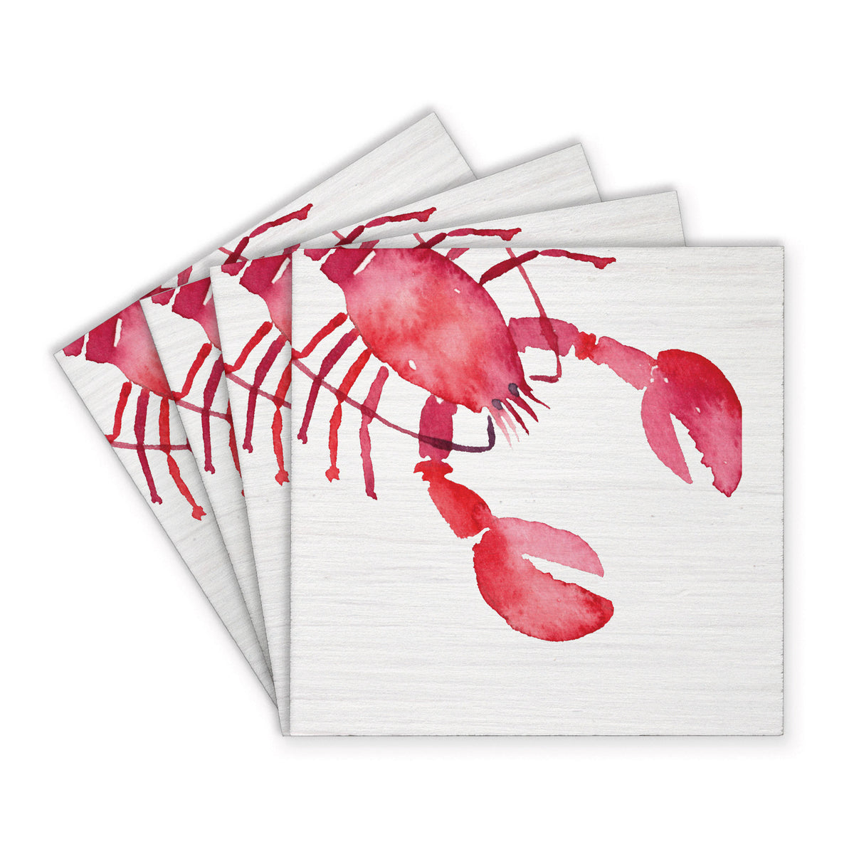 Lobster Watercolor Coaster Set