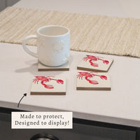 Lobster Watercolor Coaster Set