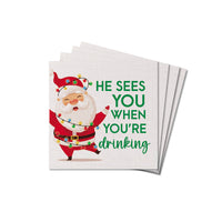 He Sees You When You're Drinking  Coaster