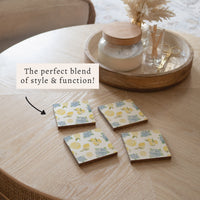 Hydrangea Lemons Coaster Set